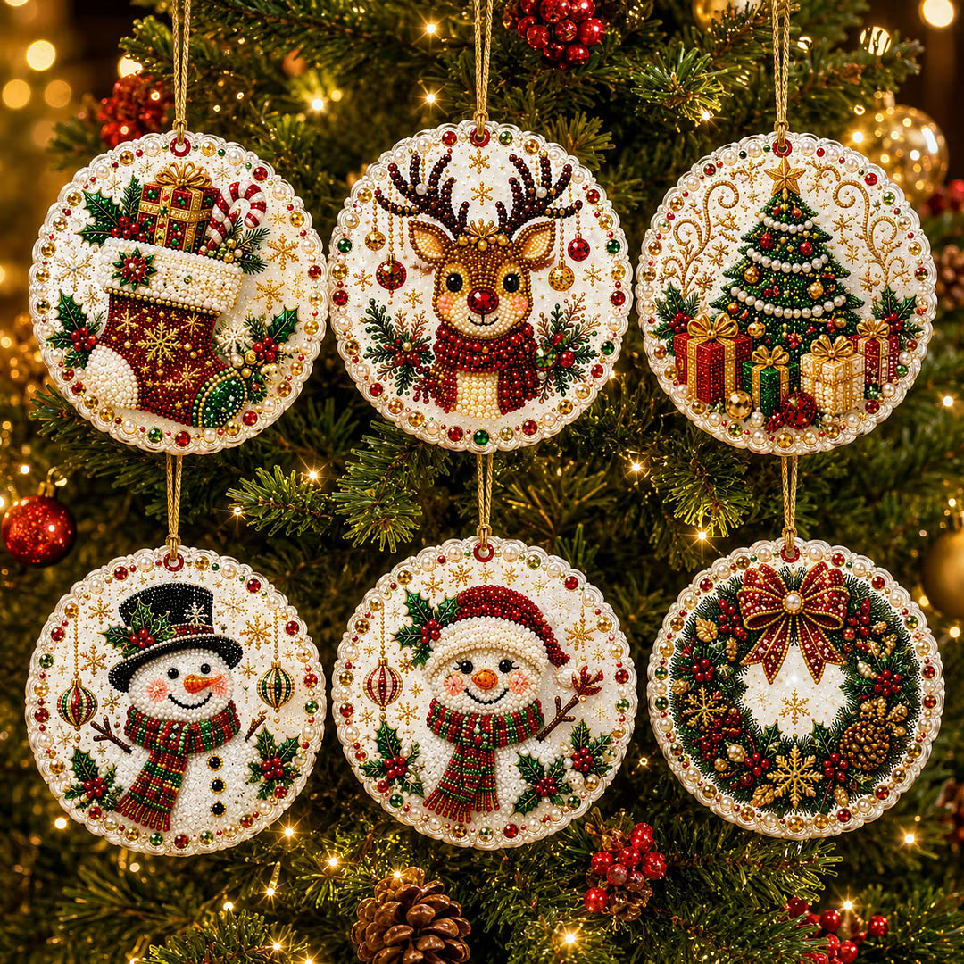🔥🎁LAST DAY 50% OFF!!✨ Christmas DIY Diamond Art Hanging Ornaments (6 PCS) – Easy & Fun Holiday Craft Kit for All Ages 🎁🎨