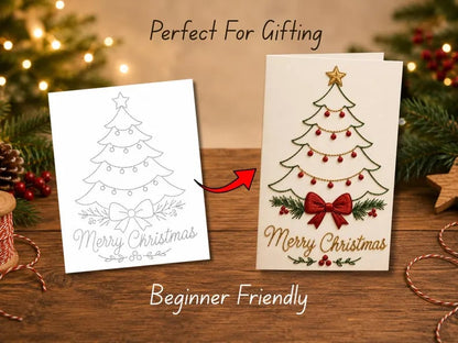 🎅Christmas Hot Sale 50% OFF! ✨🌲 🪡 Christmas Hand Embroidery Card DIY Kit | Stitch Your Way Into the Christmas Spirit ✨ 🎁