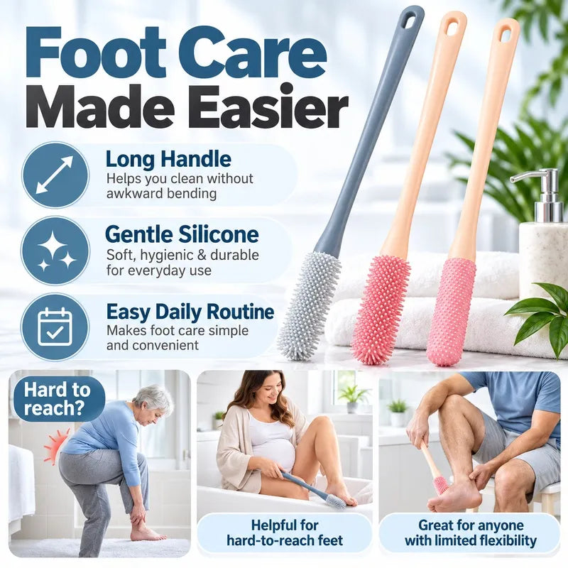 🔥 BUY 1 GET 1 FREE🔥  — Long Handle Foot Brush | Clean Hard-to-Reach Toe Gaps with Ease