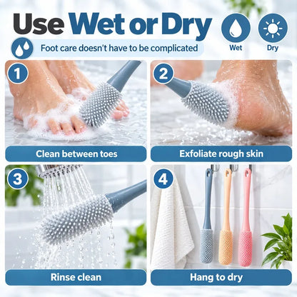 🔥 BUY 1 GET 1 FREE🔥  — Long Handle Foot Brush | Clean Hard-to-Reach Toe Gaps with Ease