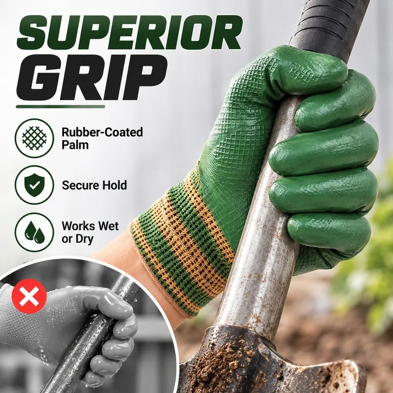 💥 50% OFF🎁🎁 Rubber Coated Work Gloves with Knit Wrist Cuff