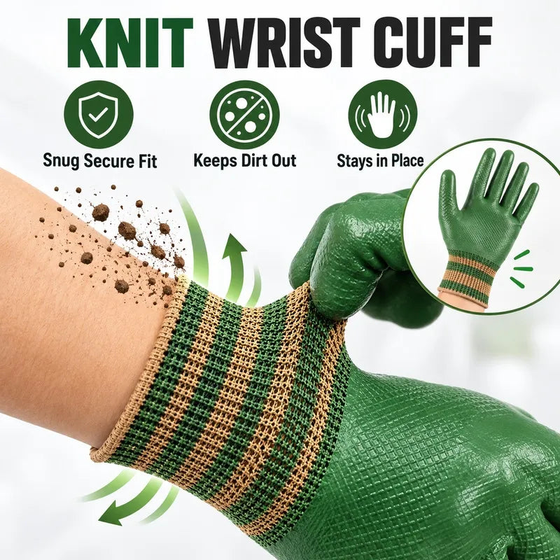💥 50% OFF🎁🎁 Rubber Coated Work Gloves with Knit Wrist Cuff