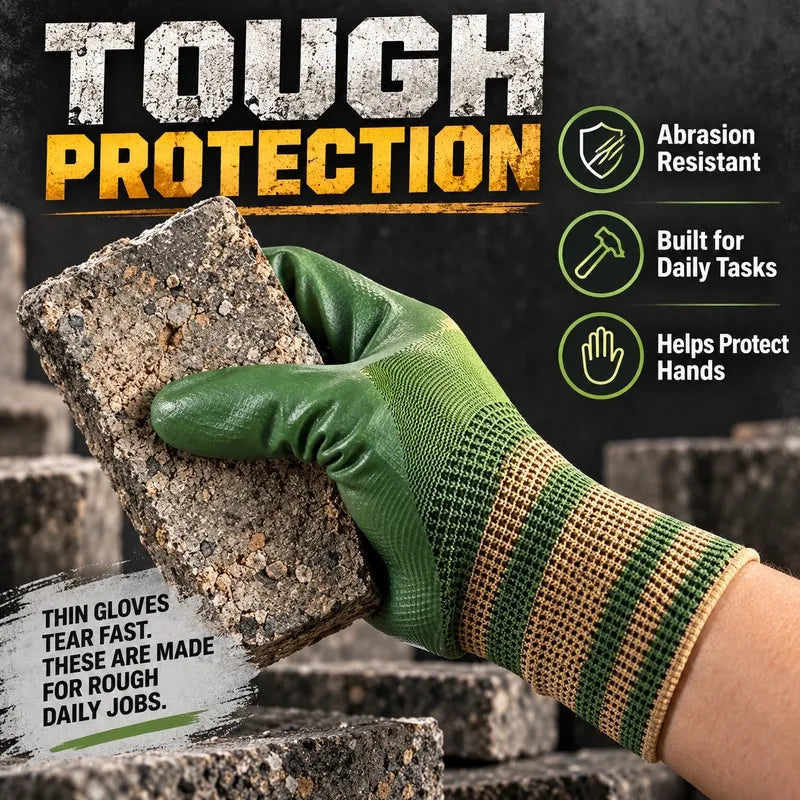 💥 50% OFF🎁🎁 Rubber Coated Work Gloves with Knit Wrist Cuff