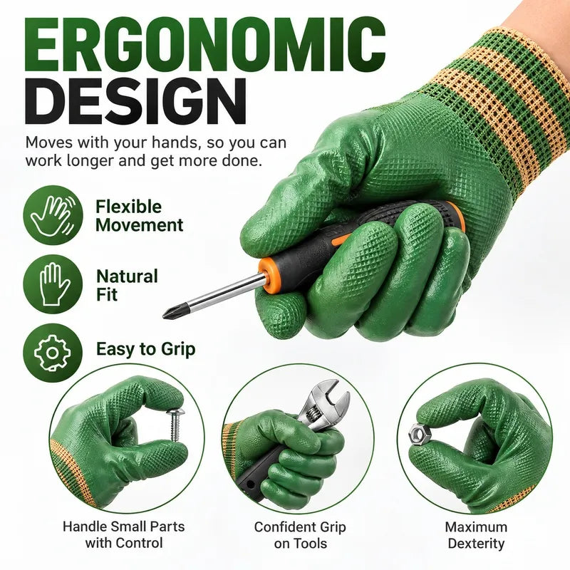💥 50% OFF🎁🎁 Rubber Coated Work Gloves with Knit Wrist Cuff