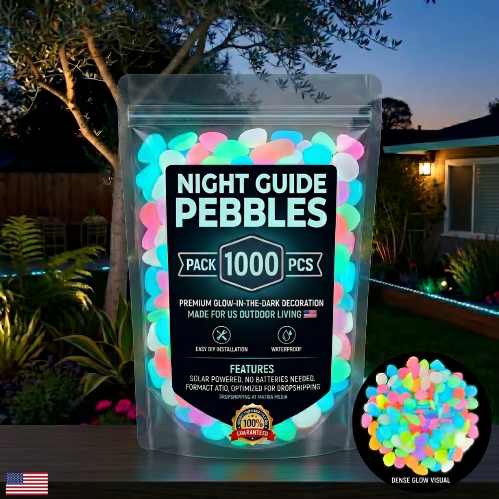 Decorative glow stones in a garden