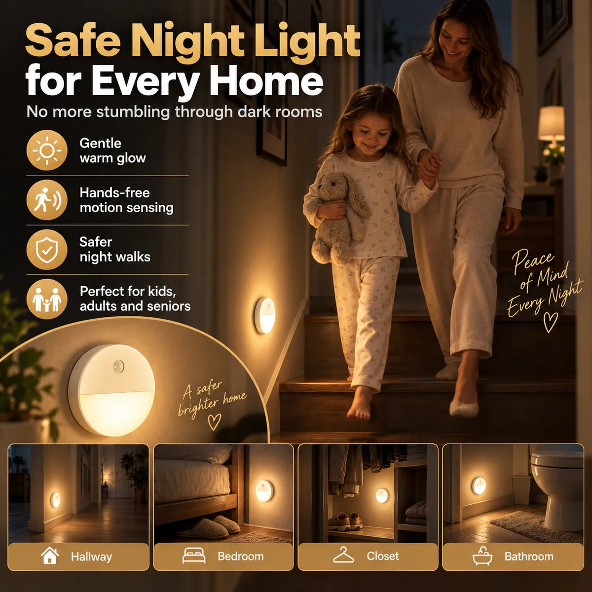 🔥🎁LAST DAY BUY 1 GET 2 FREE!!💥⏳Energy-Efficient LED Motion Sensor Light（type c）