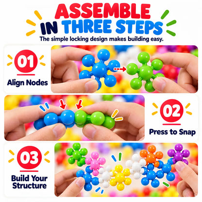 🔥🎁LAST DAY 50% OFF!!Christmas gift💥Montessori Snowflake Building Blocks with Instructions