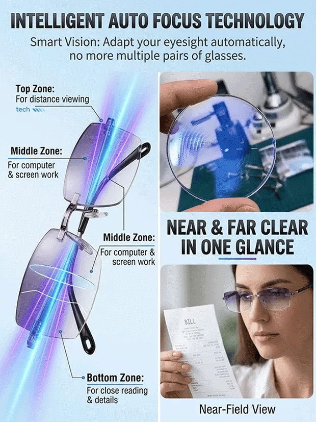 ⏰⏰Final 6 Hours Sale 50% OFF🔥🔥[Regain Your Youthful Vision] Smart Zoom Diamond-Cut Reading Glasses