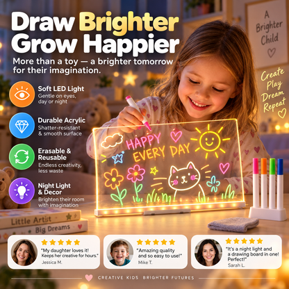 Kids LED Erasable Acrylic Drawing Board