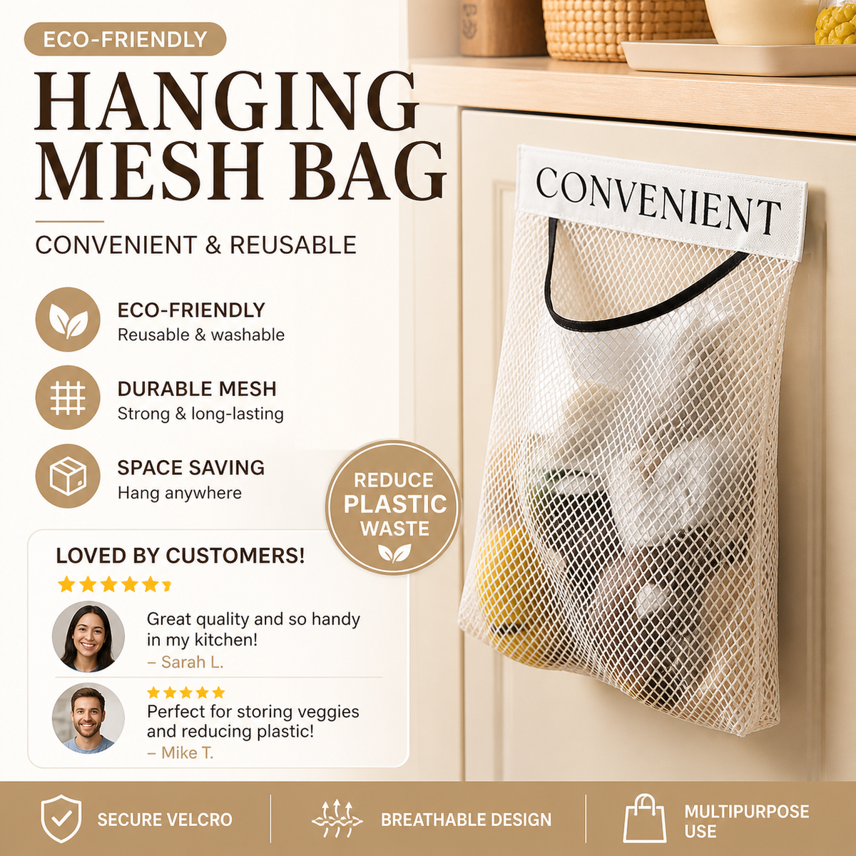 🥳HOT SALE🥳💞50K+ SOLD! Mesh Hanging Bag – From £3.99! Reusable, washable & breathable. Eco-friendly storage – grab yours! ✅
