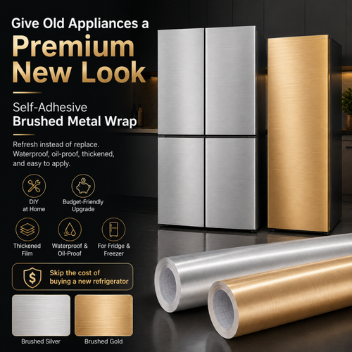 🔥 2026 BEST SELLER🔥🔥   — LIMITED-TIME DEAL! Brushed Metal Refrigerator Wrap