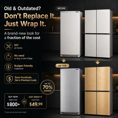 🔥 2026 BEST SELLER🔥🔥   — LIMITED-TIME DEAL! Brushed Metal Refrigerator Wrap