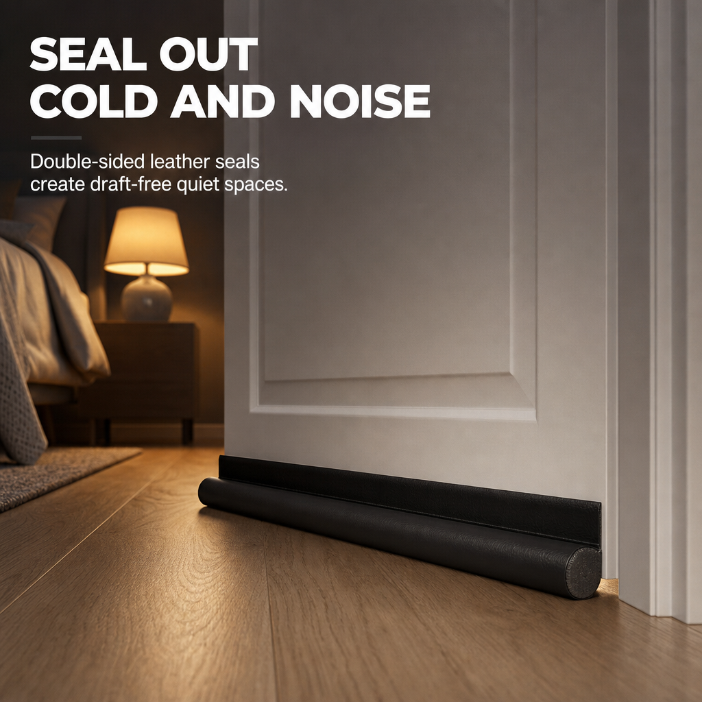 ⏳Time-Limited Special⏰DIY Wear Resistant Leather Under Door Draft Stopper Windproof and Insect Proof Bedroom Door Bottom Seal Strip🏠