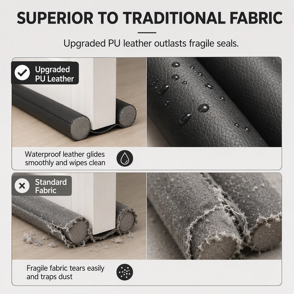 ⏳Time-Limited Special⏰DIY Wear Resistant Leather Under Door Draft Stopper Windproof and Insect Proof Bedroom Door Bottom Seal Strip🏠
