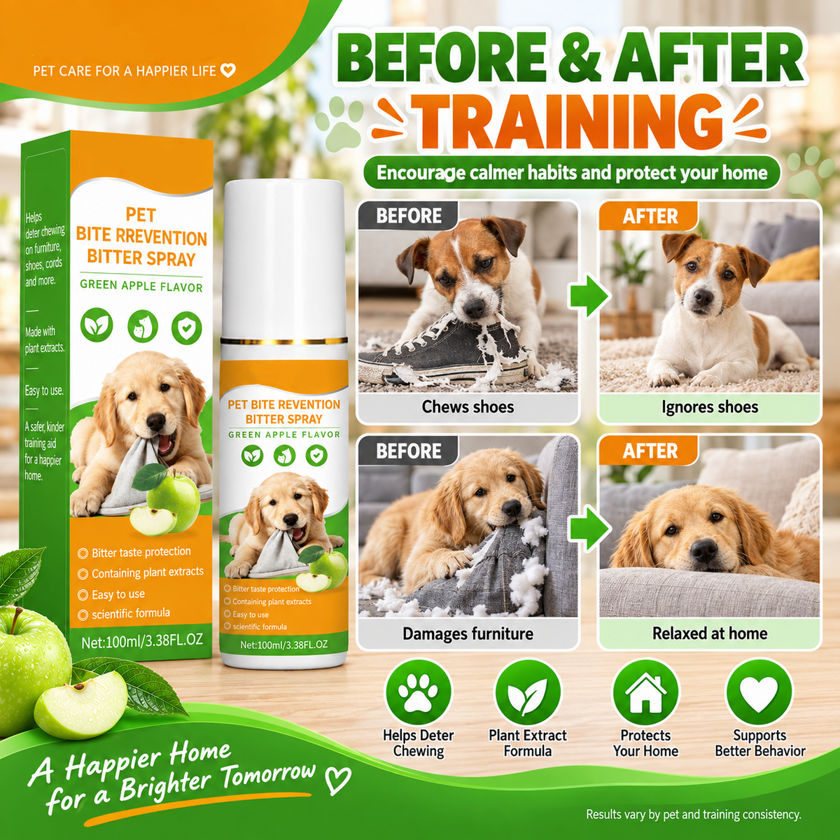 🥳LAST DAY 50% OFF🥳💞 Buy 1 Get 1 FREE🔥🔥Pet Bitter Spray for Chew Prevention