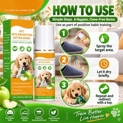 🥳LAST DAY 50% OFF🥳💞 Buy 1 Get 1 FREE🔥🔥Pet Bitter Spray for Chew Prevention