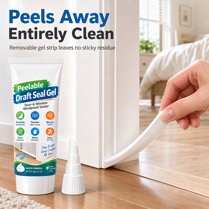 🔥🎁Buy 1 Get 1 Free💥⏳White Peelable Window and Door Gap Sealant Windproof Draft Stopper with Plastic Scraper