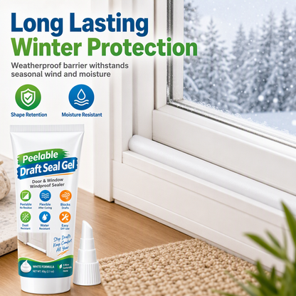 🔥🎁Buy 1 Get 1 Free💥⏳White Peelable Window and Door Gap Sealant Windproof Draft Stopper with Plastic Scraper