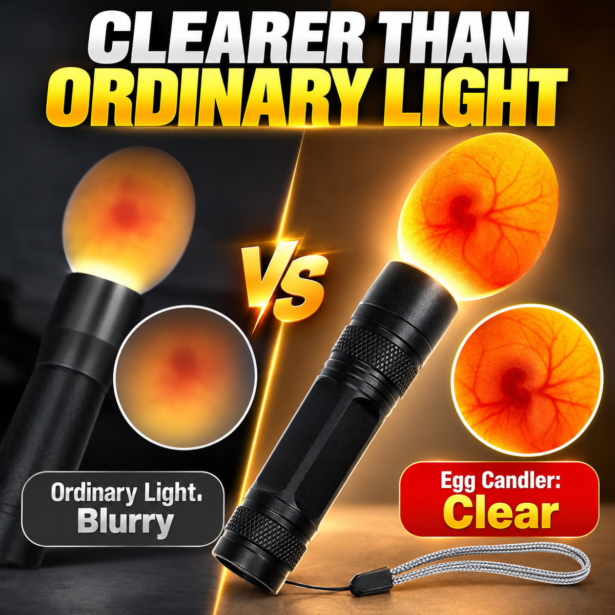 🥚 Rechargeable LED Egg Candler - Cool Light Embryo Inspection Tool 💡