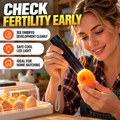 🥚 Rechargeable LED Egg Candler - Cool Light Embryo Inspection Tool 💡