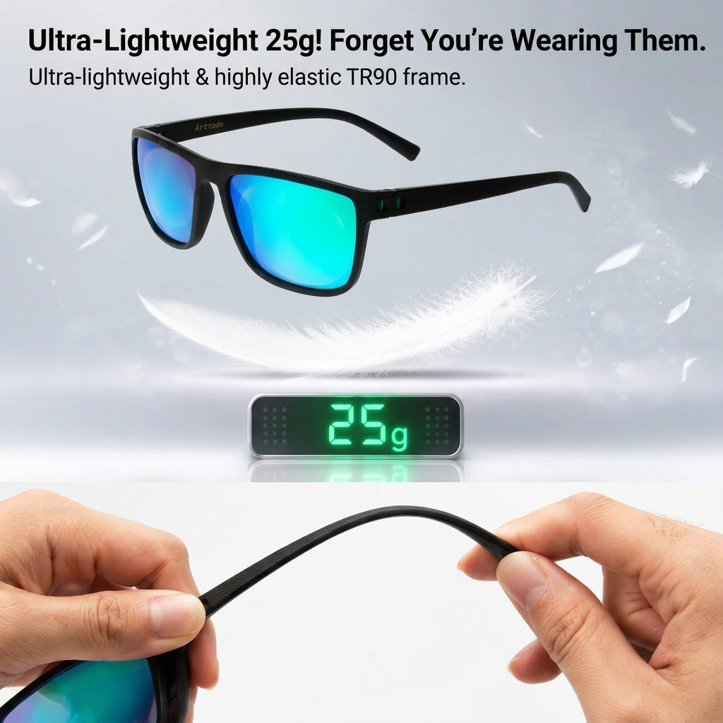 ✅ 【Buy one, get one free】One pair of polarized sport sunglasses for all your outdoor activities!