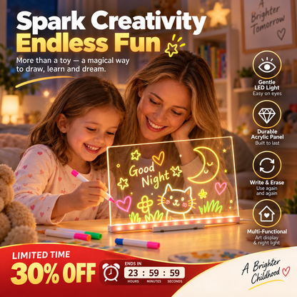 Kids LED Erasable Acrylic Drawing Board